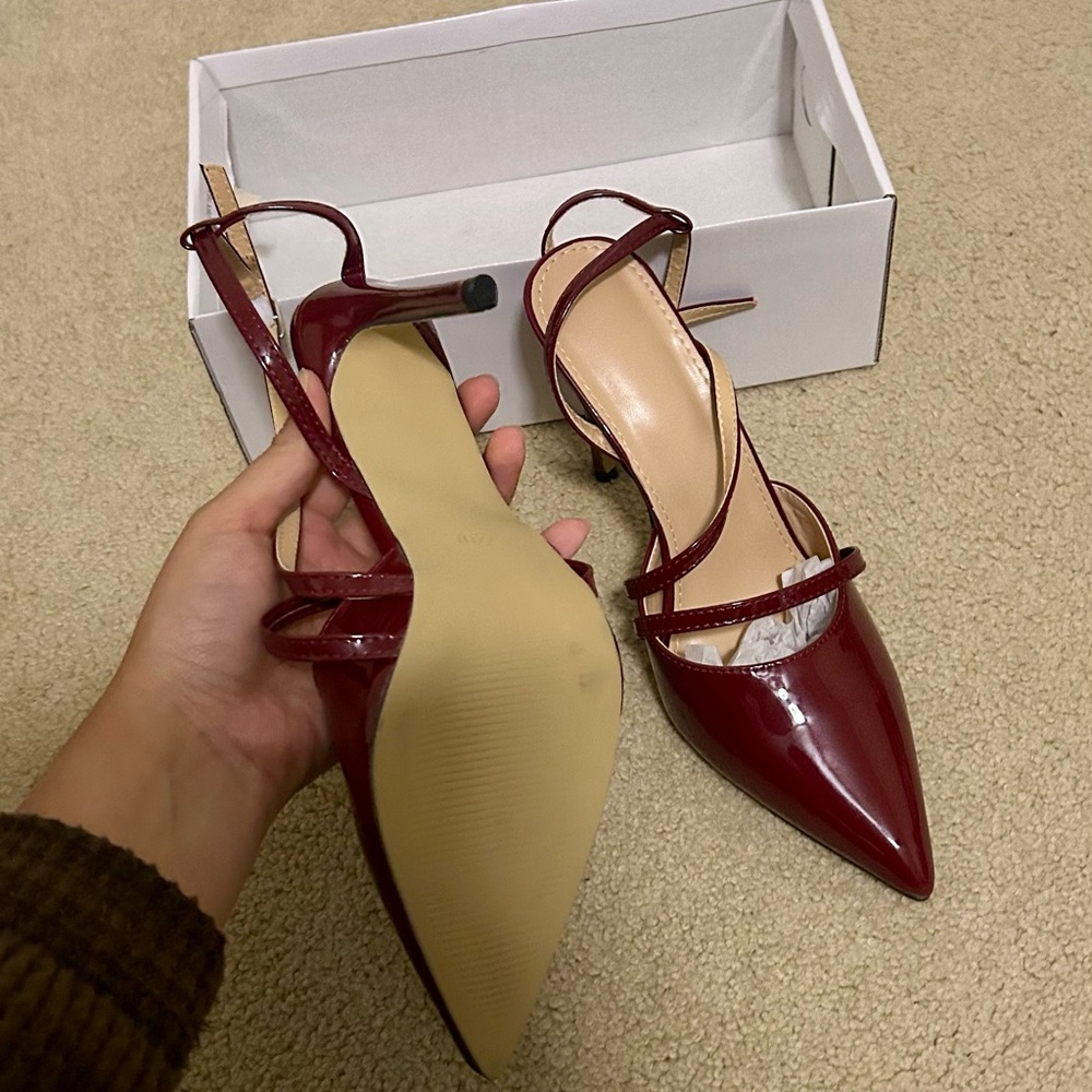 Burgundy Strappy Heels
